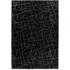 Image de Tapis Géométrique À Poils Longs "bijou" Noir & Argent 160 X 230 Cm