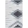 Image de Tapis Tissé Imprimé À Poils Plats "maya V" Gris 80 X 150 Cm