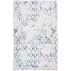 Image de Tapis Tissé Imprimé Vintage "peron Iv" Blanc & Bleu 120 X 180 Cm