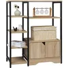 Image de WOLTU BibliothèqueMeuble de Rangementen métal et MDF Style industriel avec Étagères et Armoire 80x35x97cmChêne Clair