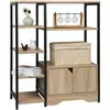 Image de Bibliothèque.meuble de rangement.en métal+mdf.avec étagères et armoire 80x35x97cm.chêne clair