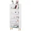 Image de Bibliothèque meuble de rangement.étagère rangement 5 compartiments.blanc 60x24x144cm