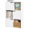 Image de Bibliothèque armoire avec 3 portes 6 compartiments.étagère de rangement en mdf.59.7x29.7x91cm.blanc