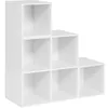 Image de WOLTU Bibliothèque Étagère de Rangement en Bois d’ingénierie pour Salon Chambre Bureau Blanc 90x30x90cm SK027ws