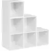 Image de Bibliothèque à 6 compartiments.étagère de rangement meuble de rangement en bois.blanc.90x30x90cm