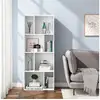 Image de Bibliothèque en bois d'ingénierie.étagère rangement à 4 niveaux avec 8 compartiments.blanc