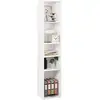 Image de Bibliothèque étagère.colonne avec 5 casiers ouverts.meuble de rangement.30x26x151cm.blanc