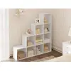 Image de Bibliothèque à 10 compartiments, meuble de rangement, en bois d’ingénierie, blanc, 136x29x136cm