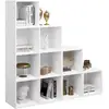 Image de Bibliothèque à 10 compartiments cubiques.étagère avec casiers.meuble de rangement120x30x120cm.blanc