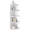 Image de Bibliothèque avec 10 étagères 5 niveaux,étagère sur pied en bois composite,40x126x24cm,blanc