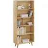 Image de WOLTU Bibliothèque à 5 Casiers Ouverts Étagère sur Pied Rangement Multifonctionnel en Bois dIngénierie Chêne Clair W0ATT0293