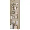 Image de Bibliothèque, étagère ouverte à 6 niveaux, étagère de rangement,60x180x23,5cm, chêne clair