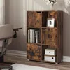Image de Bibliothèque WOLTU - Armoire avec 3 Portes en MDF - 60x29x91cm - pour Salon Bureau - Marron Rustique