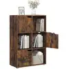 Image de Bibliothèque étagère de rangement, meuble cube 59,6x29x91cm, en mdf, marron rustique