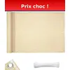 Image de Brise-vue 5 Mètres Pour Balcon Avec Protection Uv 90%, Corde De Fixation De 12 Mètres Incluse, Beige-crème
