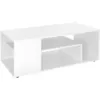 Image de Table Basse Blanc Salon Table D'appoint En Mdf Avec 3 Étages Moderne Et Élégant