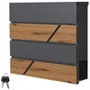 Image de Boîte aux lettres 37x365x11 cm couleur anthracite/imitation bois en acier ML-Design
