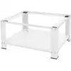 Image de Socle Pour Machine À Laver En Acier Blanc Accessoire Avec Étagère 63x54x32 Cm