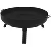 Image de Bol À Feu Basero Acier Noir Avec 3 Pieds Pliables Foyer Grille Barbecue Ø60x27cm