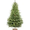 Image de FairyTrees Sapin de Noël Artificiel 220 cm Arbre de Noël avec support en Bois Sapin des Alpes éléments moulés par Injection