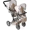 Image de Poussette De Poupée Linus Duo Beige Avec Oursons