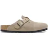 Image de Sabots cuir femme Birkenstock Boston Braided Suede