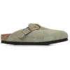 Image de Sabots cuir femme Birkenstock Boston Braided Suede