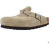 Image de Chaussure Birkenstock Modèle Boston Braided Suede Leat - Coleur Beige