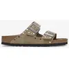 Image de Sandales Birkenstock Arizona Rivet Suede Étroit marron grisâtre femme - 41