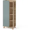Image de Meuble salle de bain Karen 50x128cm avec porte et compartiments ouverts Sonoma/Bleu Vicco 47284