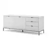 Image de Vicco lowboard, blanc, 150.1x60cm avec 3 tiroirs, 2 portes