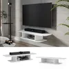 Image de Meuble tv Lorio 105x18.2cm compartiments ouverts Blanc Vicco 49519