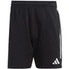 Image de Short de sport Adidas Tiro23 L pour homme - Noir - Coupe moulante - Poches latérales avec fermeture à glissière