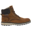Image de Mustang - Bottines Cognac à Talon Plat Pourvues D'une Fermeture Zippée Et De Lacets - Cognac 44