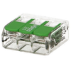 Image de 50 mini connecteur WAGO 3 entrées pour fil souple ou rigide "Green Range" 221-423