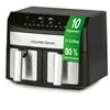 Image de GOURMETmaxx Friteuse à air chaud à double chambre 2x35L - Minuteur 10 programmes - 2400 W - Inox/noir