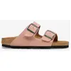 Image de Sandales Birkenstock Arizona en cuir suédé étroit rose marron - 39