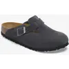 Image de Sabots Birkenstock Boston Suede Leather largeur étroite gris foncé marron - 40