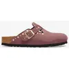 Image de Sabots Birkenstock Boston Rivets Suede vieux rose femme - 36