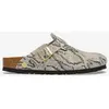Image de Sabots Birkenstock Boston Rivet beige gris femme - 38