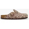 Image de Sabots Birkenstock Boston Suede Leather beige brun taupe largeur normale - 36