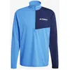 Image de T-shirt adidas Terrex Multi Climacool demi zip manches longues bleu - S