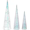 Image de Lot De 3 Décorations De Noël Led Sonder 40/60/80 Cm Arbre De Noël Blanc