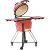 Image de Gril À Charbon De Bois Kamado Céramique Rouge