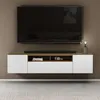 Image de Mai & Mai Meuble TV Suspendue Armoire 3 Portes avec Soft-Close pour le Salon Marron Clair+Blanc Mat 180x344x39 cm FernsehSR03
