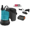 Image de GARDENA Pompe immergée eau claire 200/2 Li-ion 18V P4A  Débit max 2000l/h & pression max 2bar   Extension garantie 5 ans (14600-20)