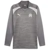 Image de OM Maillot Prématch manches longues Gris Clair Homme Puma 2023/24