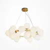 Image de Plafonnier suspendu - Maytoni - Dallas - 25 ampoules G9 - Globe doré - Abat-jour blanc mat