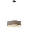 Image de Maytoni bergamo plafonnier suspendu cylindrique moderne noir 5 ampoules e27 abat-jour gris