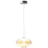Image de Maytoni bruma plafonnier moderne à globe plat, intensité variable, chrome, 2 700 k, 1 500 lm, abat-jour blanc